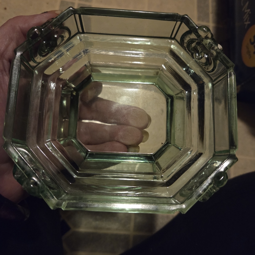 Tiara  glass green trinket holder - Picture 8 of 15